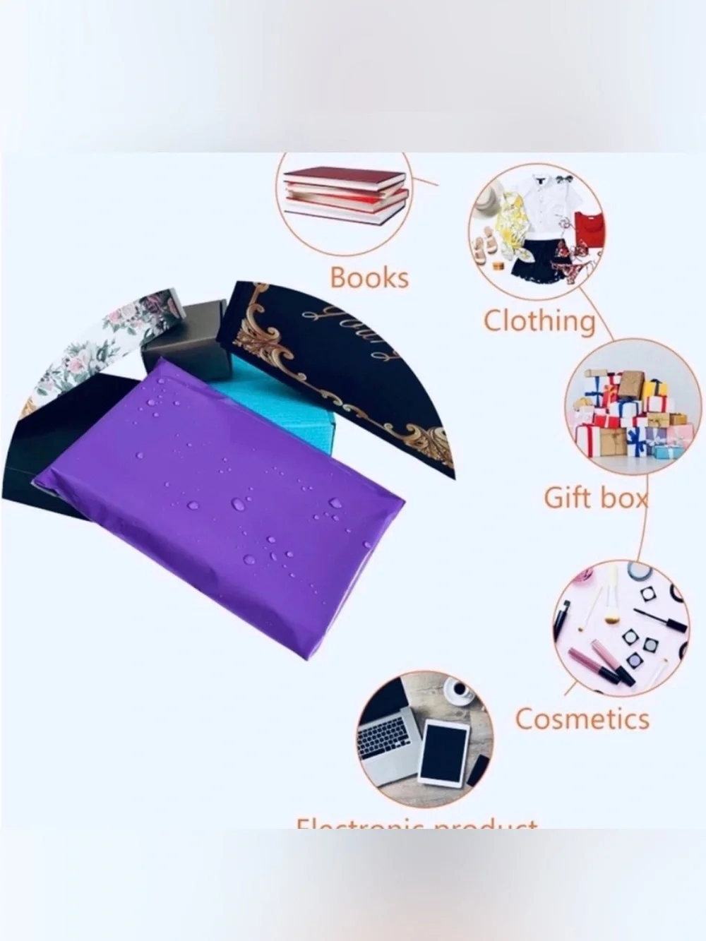 75pc Shipping Package, 25-purple Poly Mailers 25-Clear Bags, 25-TY Stickers⭐️🆕⭐️